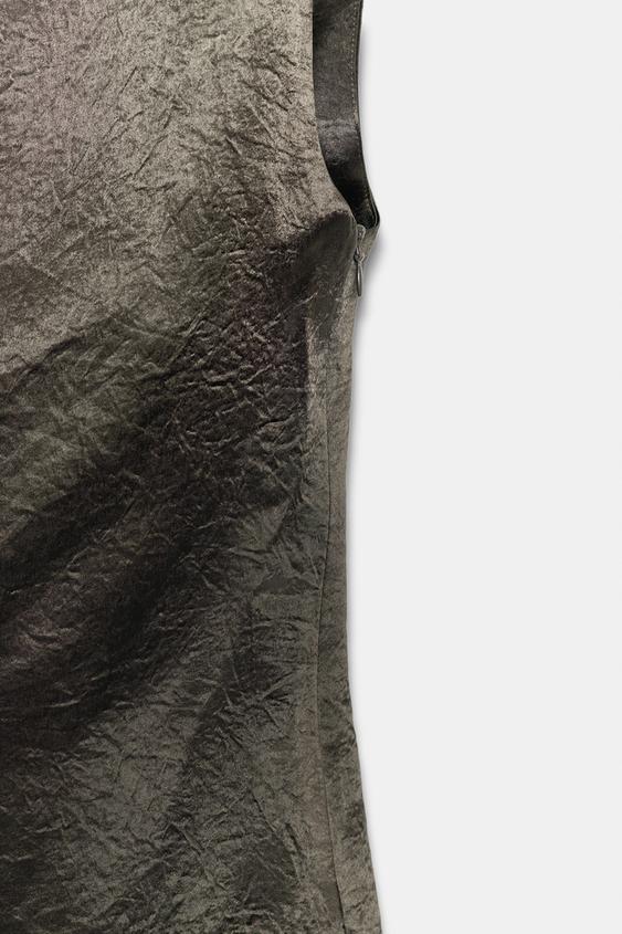 TOP SATINÉ ZW COLLECTION - Vert foncé de Zara - Image 6
