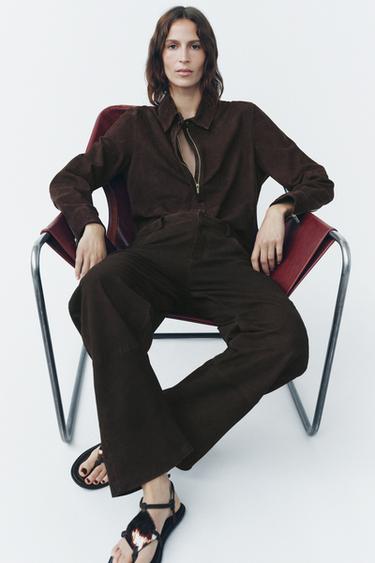 ANIMAL PRINT LEATHER AND SHEEPSKIN SANDALS - Multicoloured by Zara