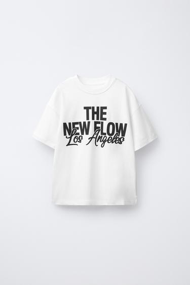 SLOGAN PRINT T-SHIRT - Oyster-white by Zara