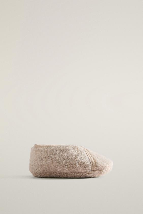 WOOL-EFFECT CROSSOVER BOOTIES - Beige by Zara - Image 0