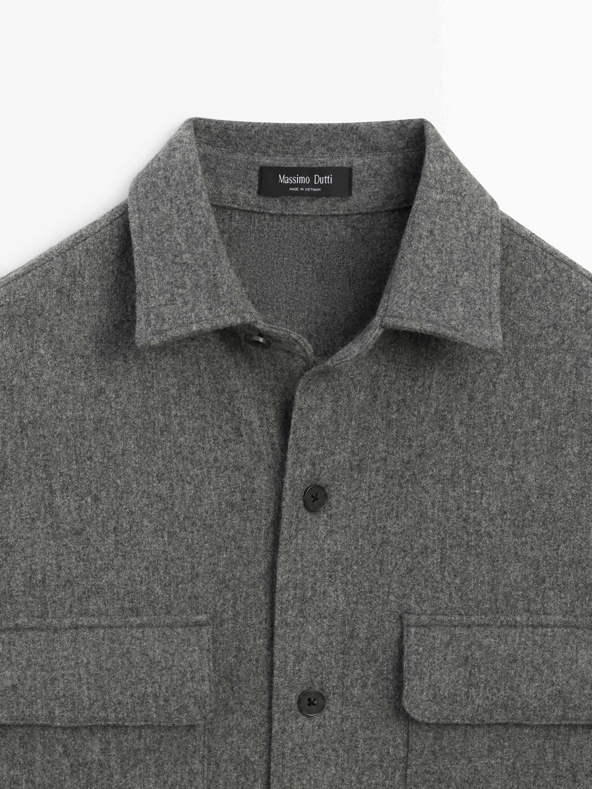 Wool blend overshirt with pockets