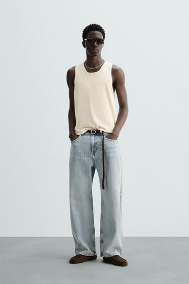 CAMISETA TANK PUNTO LIGERO - Crudo de Zara - Imagen 0