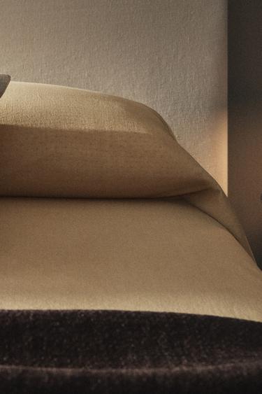 DOTTED MESH COTTON DUVET COVER - Light beige by Zara