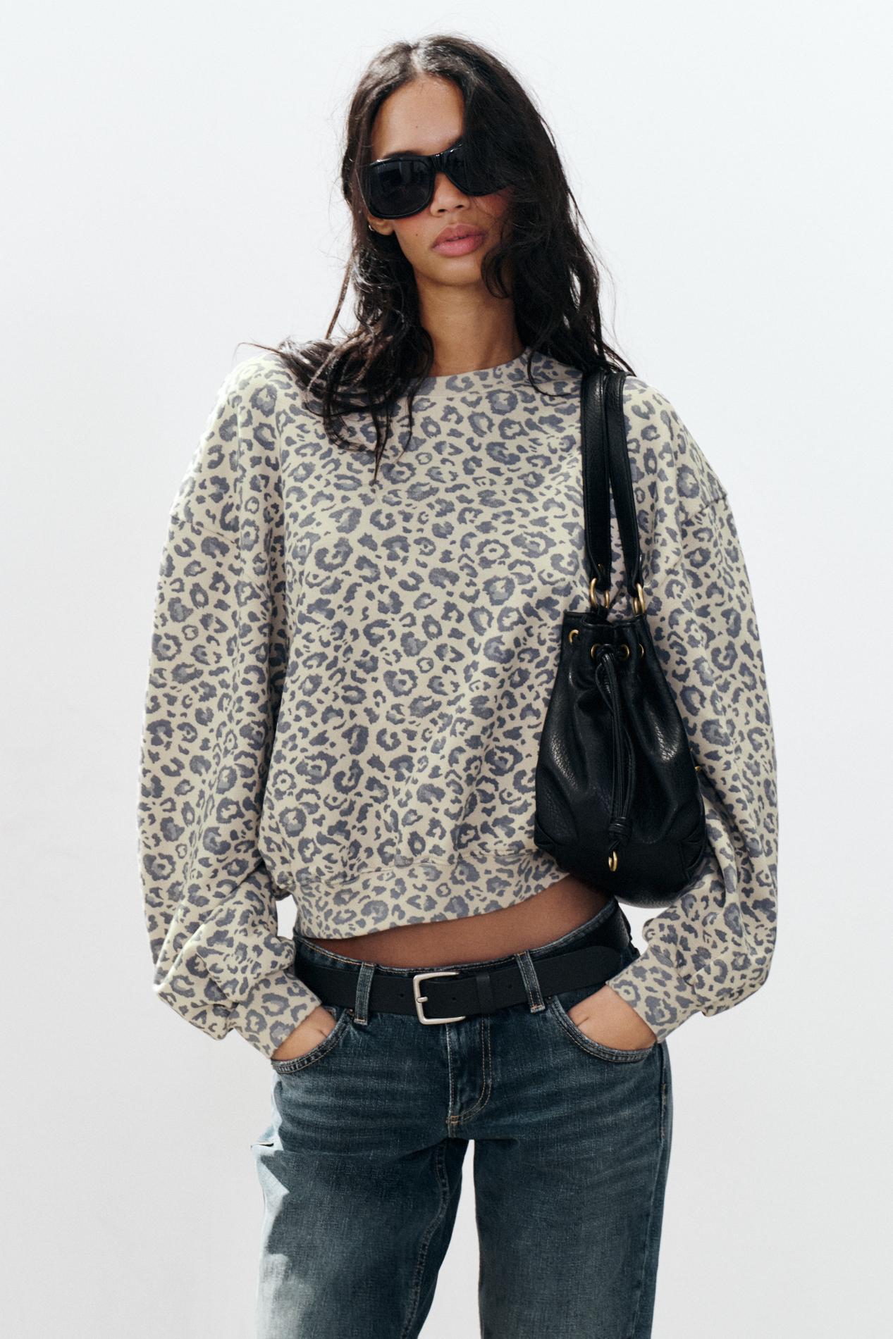 Animal Print Sweatshirt by Zara