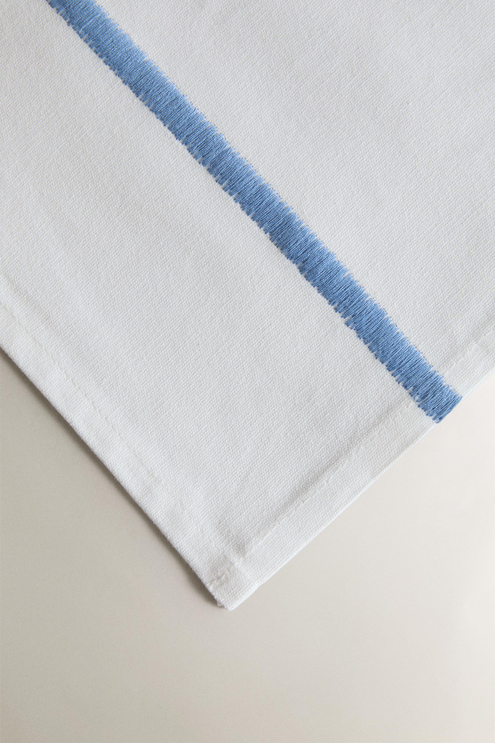 EMBROIDERED STRIPE TABLECLOTH