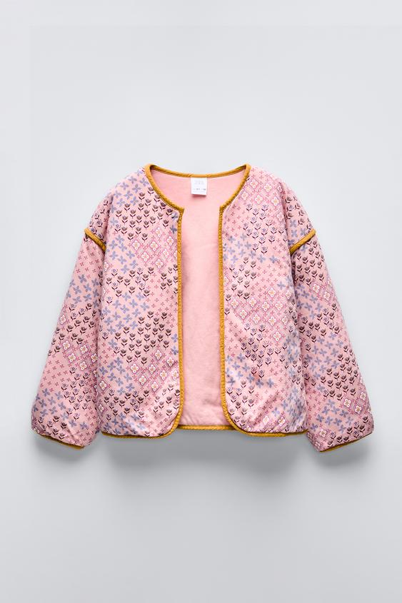 VESTE REMBOURRÉE IMPRIMÉE - Rose pastel | ZARA France
