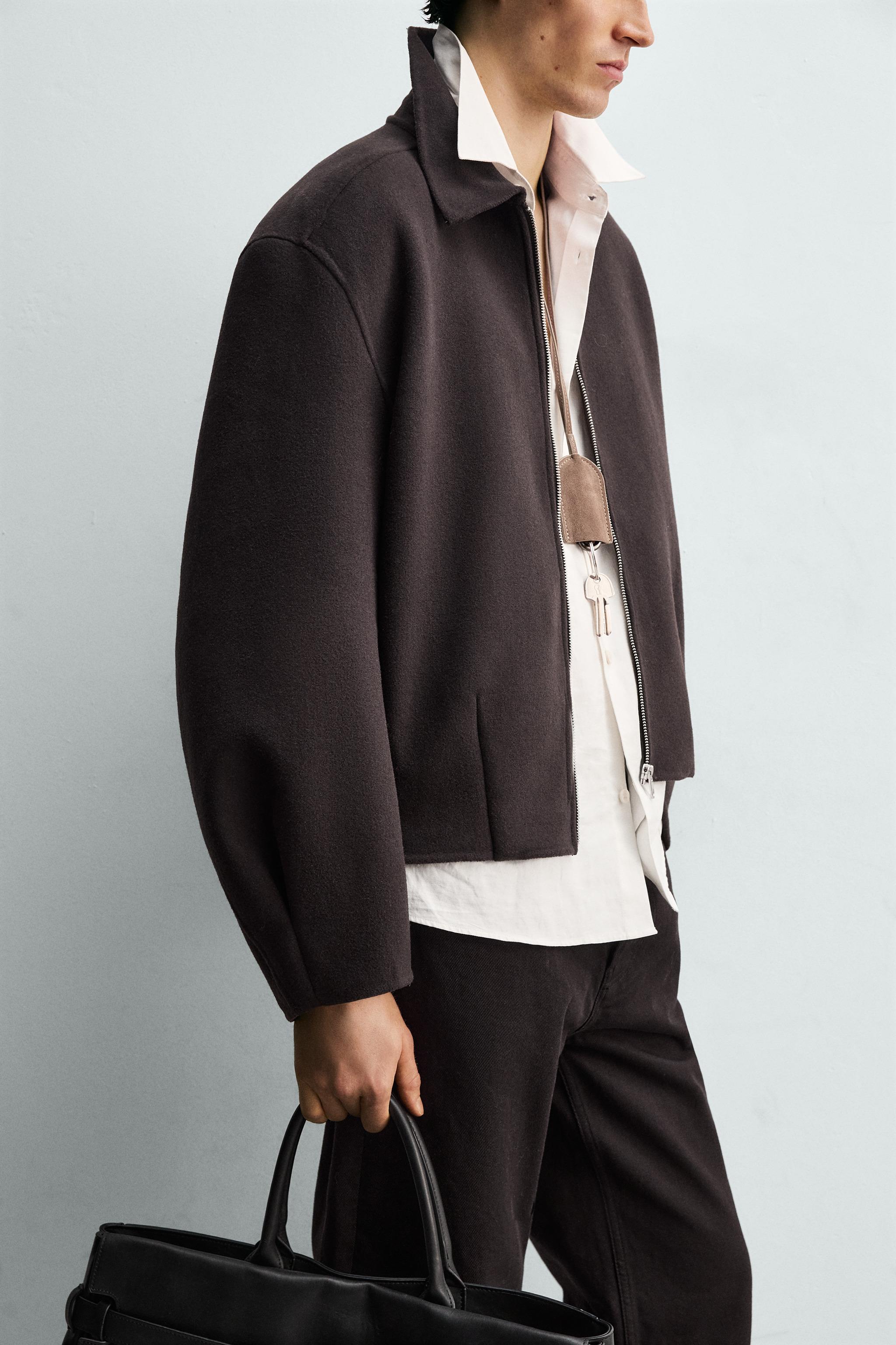 BLOUSON COUPE BOXY AVEC LAINE