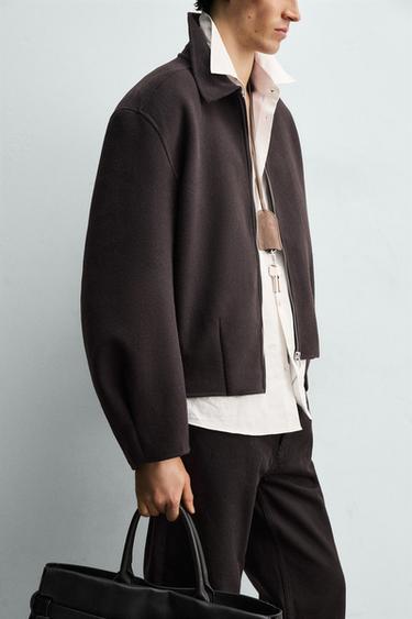 BOXY FIT WOOL BLEND JACKET - Dark brown by Zara - Image 5