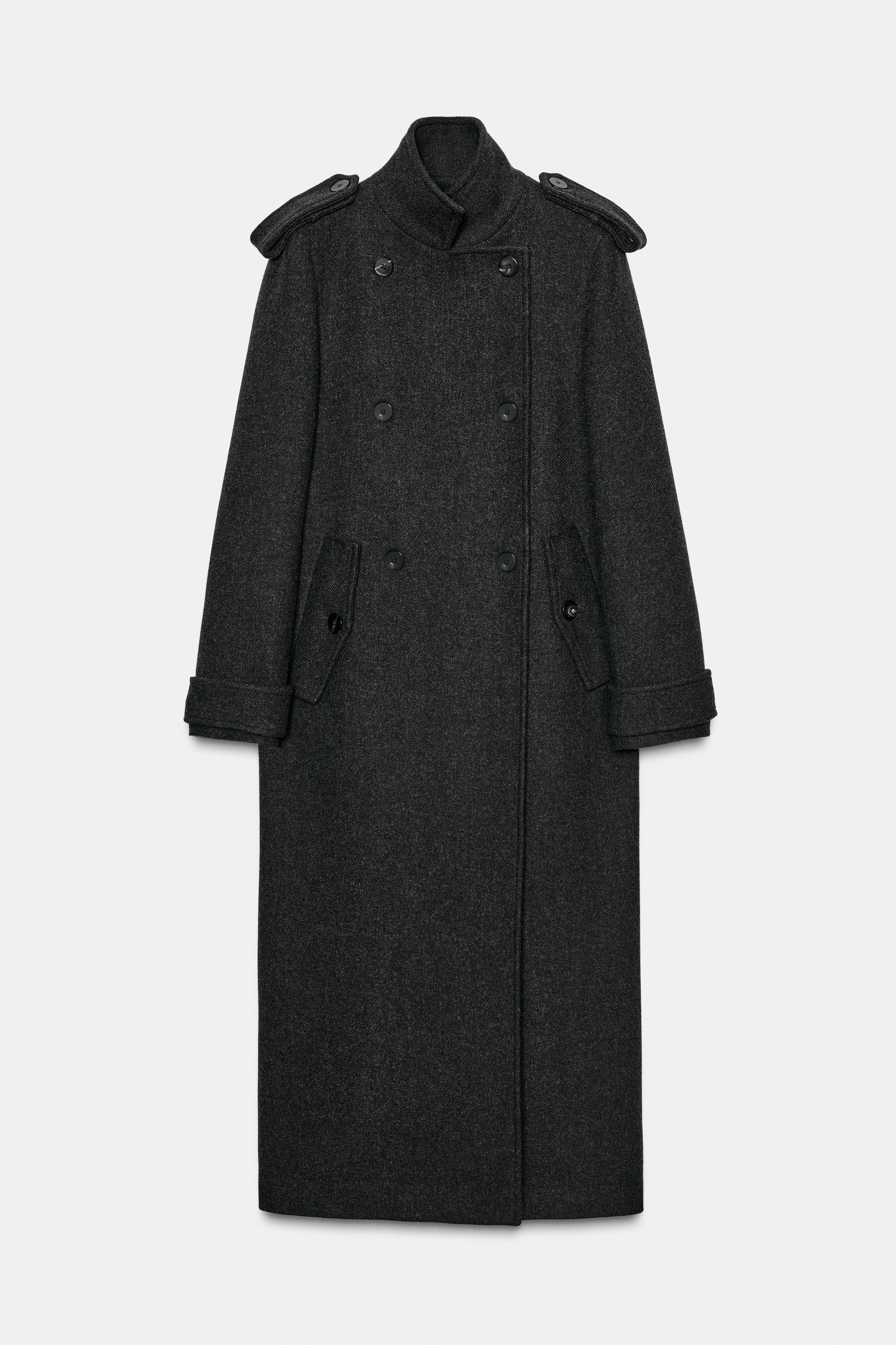 LONG WOOL COAT ZW COLLECTION LIMITED EDITION - Gray marl | ZARA