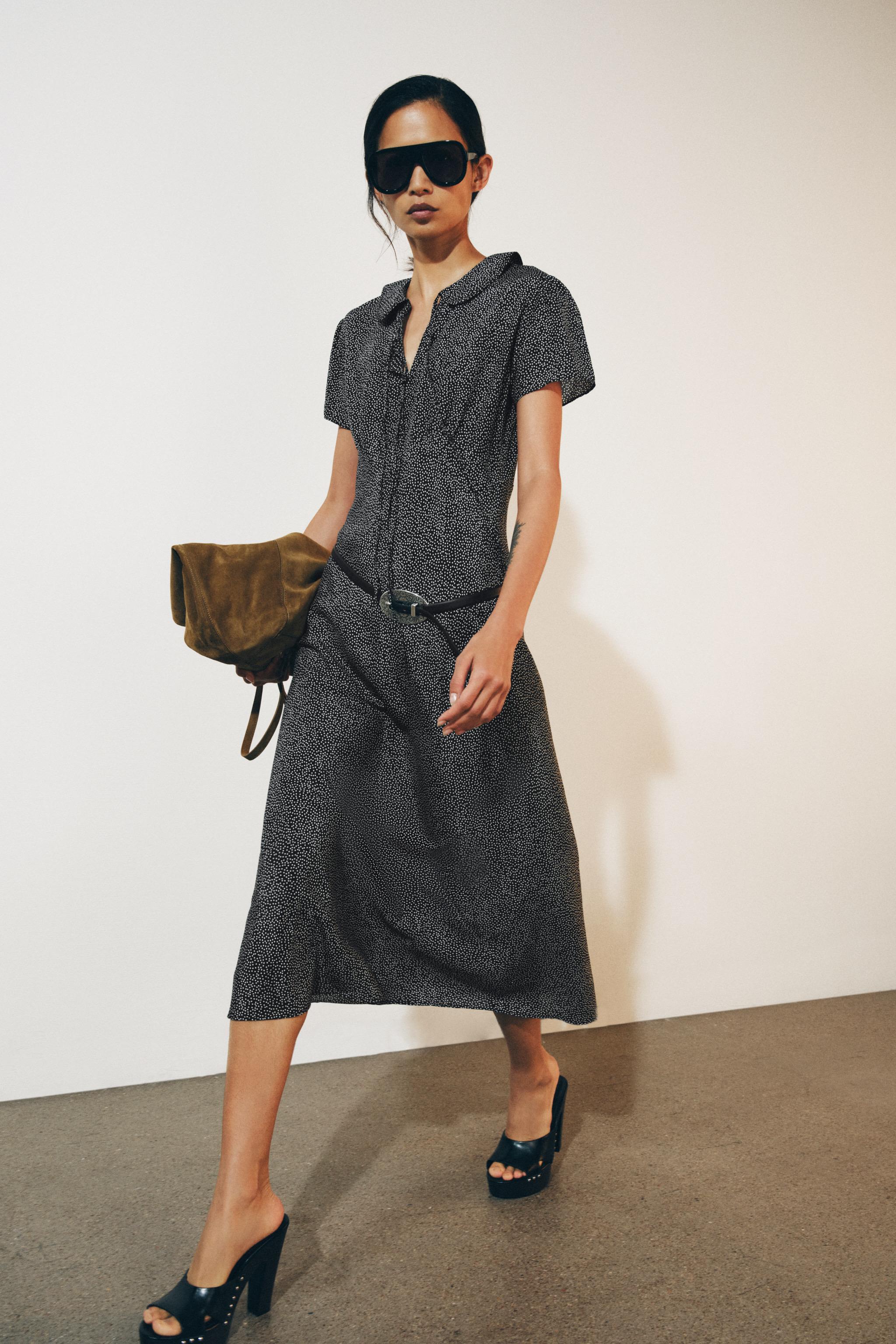 Женские платья Zara ZW COLLECTION POLKA DOT MIDI DRESS — фото 2