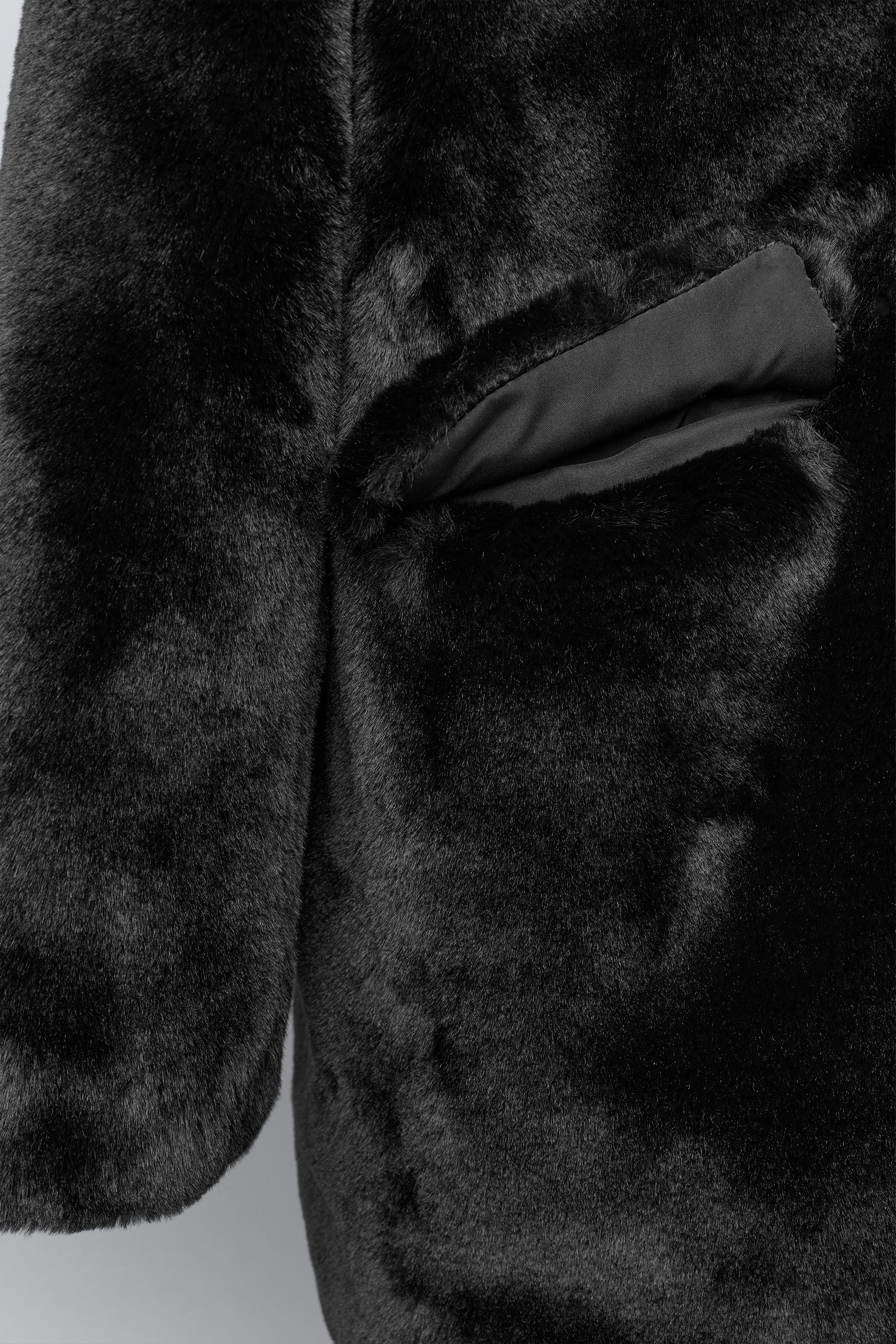 MANTEAU LONG EFFET FOURRURE