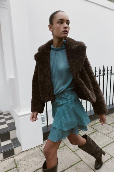 VESTE EFFET MOUTON - Marron de Zara - Image 2