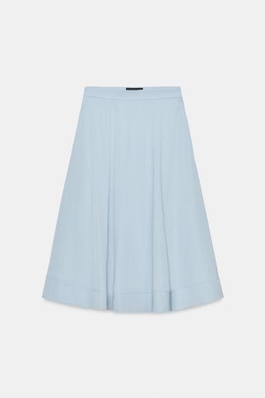 ZW COLLECTION CAPE MIDI SKIRT - Light blue by Zara - Image 5