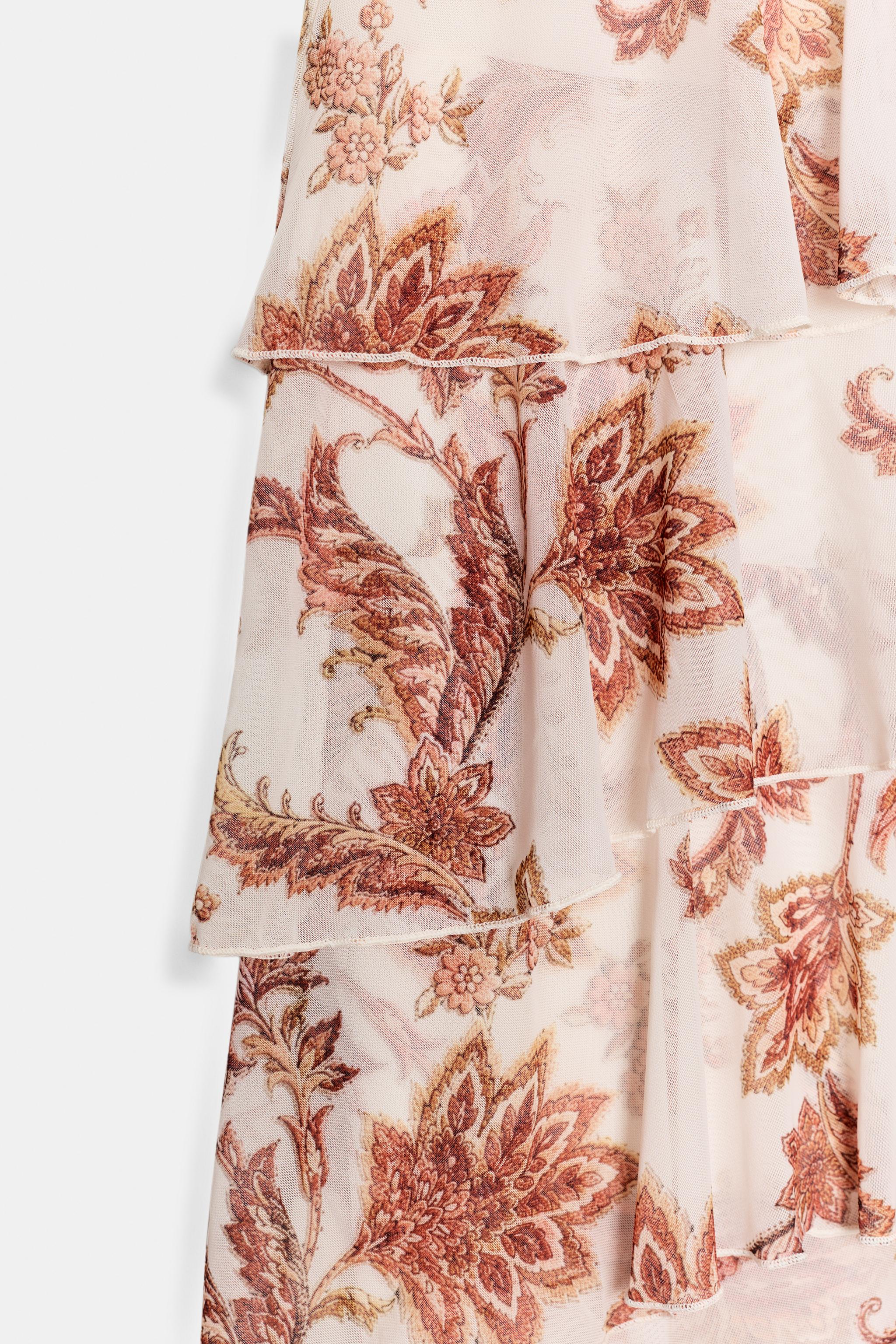 PRINTED RUFFLE SKIRT