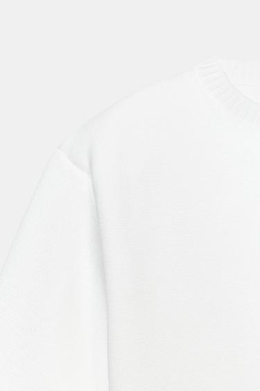 KNIT TOP WITH SHOULDER PADS - White by Zara - Image 4