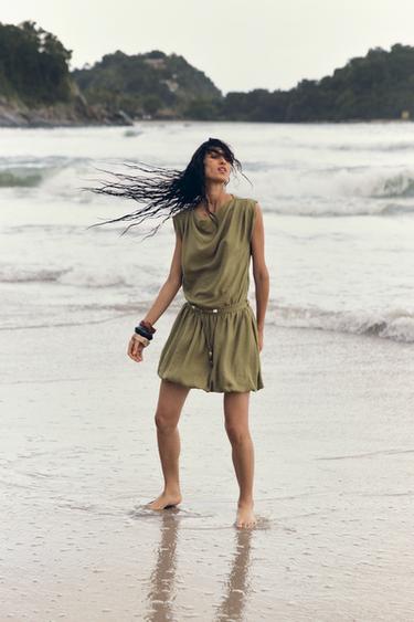 BLOUSE SANS MANCHES - Kaki foncé de Zara - Image 1
