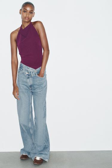 BODY HALTER ESPALDA DESCUBIERTA - Berenjena de Zara