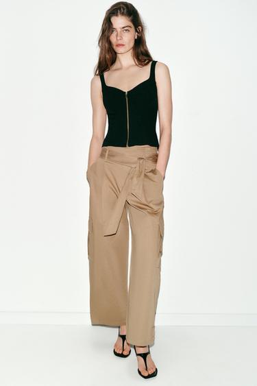 Zara ZIPPER CORSET TOP - Black