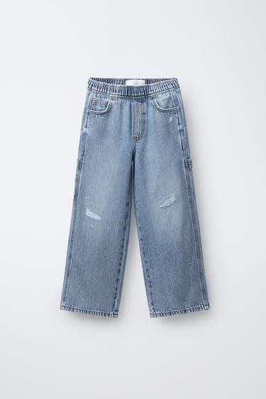 QUẦN JEANS CARPENTER RÁCH - Màu xanh nhạt từ Zara - Hình ảnh 0