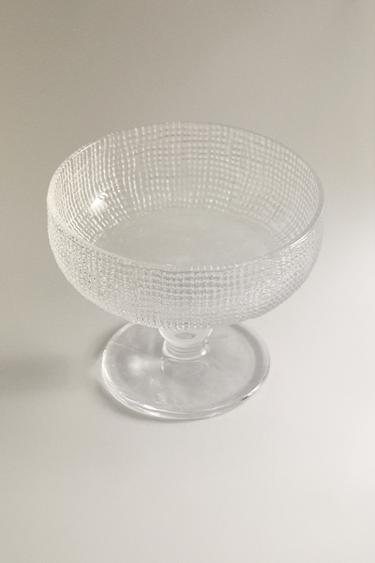 RAISED DESIGN GLASS ICE-CREAM CUP -  by Zara - Image 1