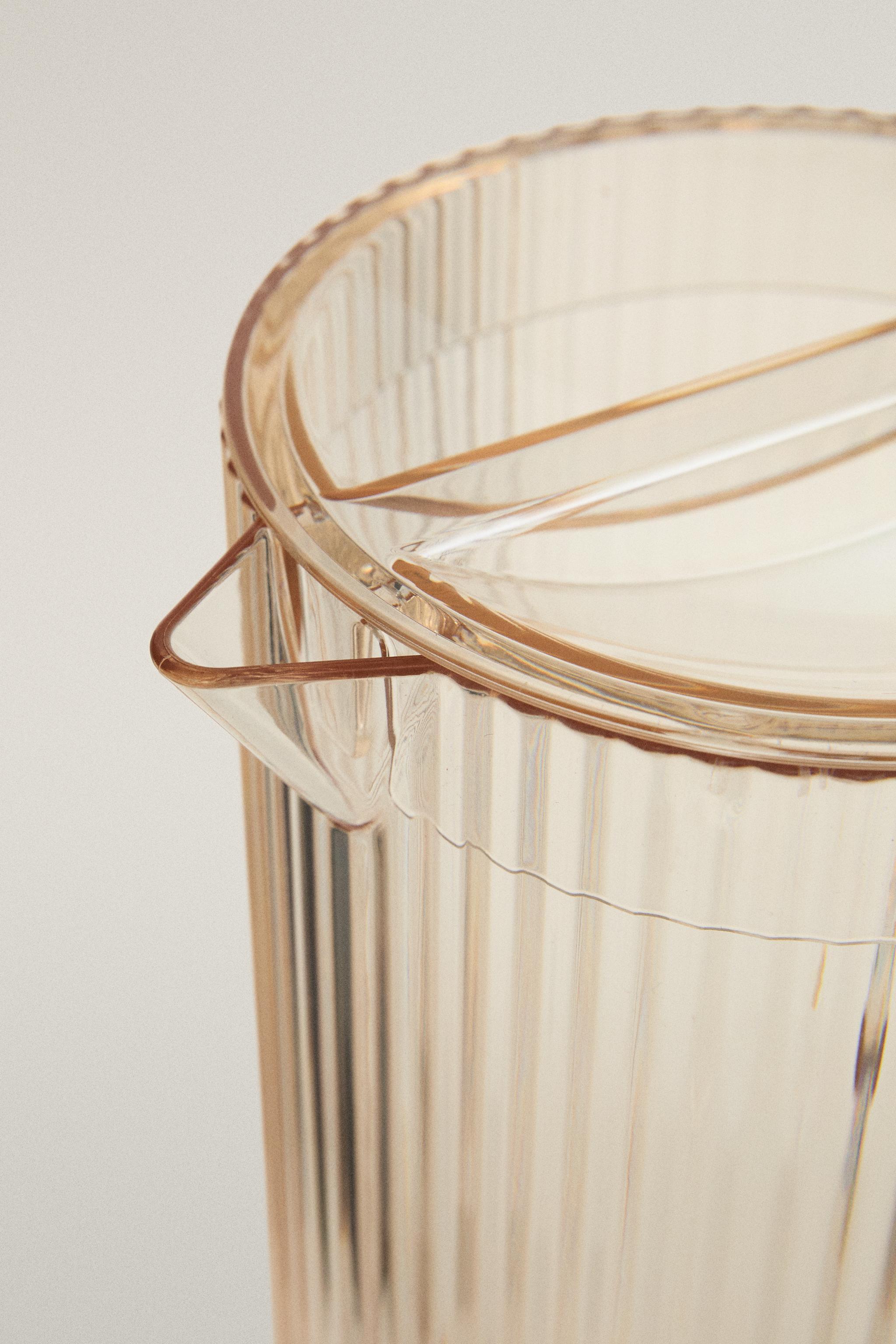 STRIPED ACRYLIC PITCHER — Yellow