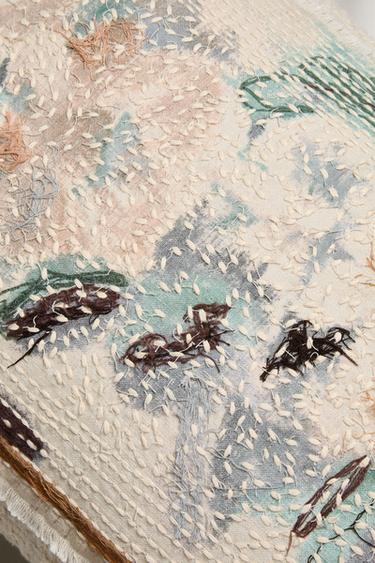 FLORAL PRINT CUSHION COVER - Ecru by Zara - Image 2