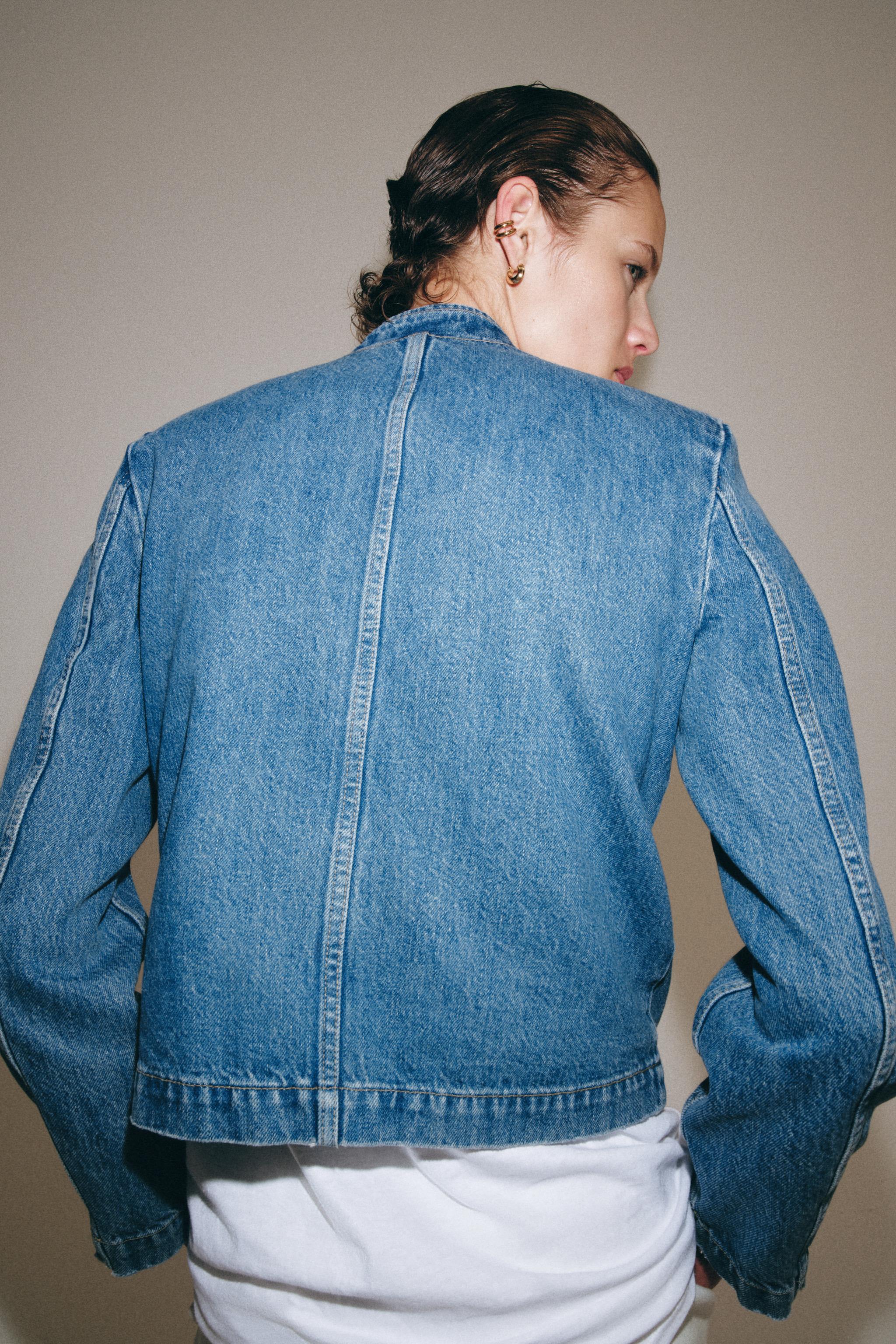 ZW COLLECTION OMUZ DETAYLI DENIM CEKET - Görsel 7