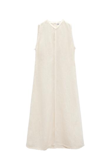 LINEN MIDI DRESS