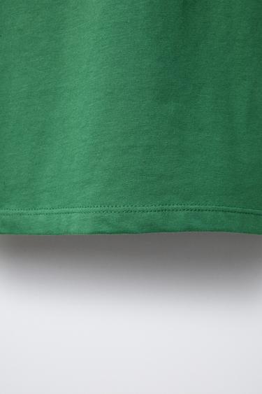 T-SHIRT IMPRIMÉ VARSITY - Vert de Zara - Image 3