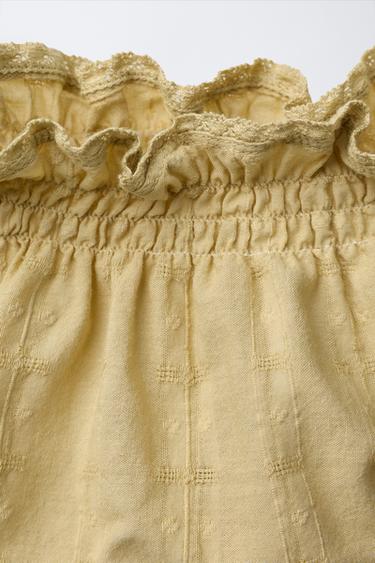 EMBROIDERED LACE BRIEFS - Olive green by Zara - Image 3