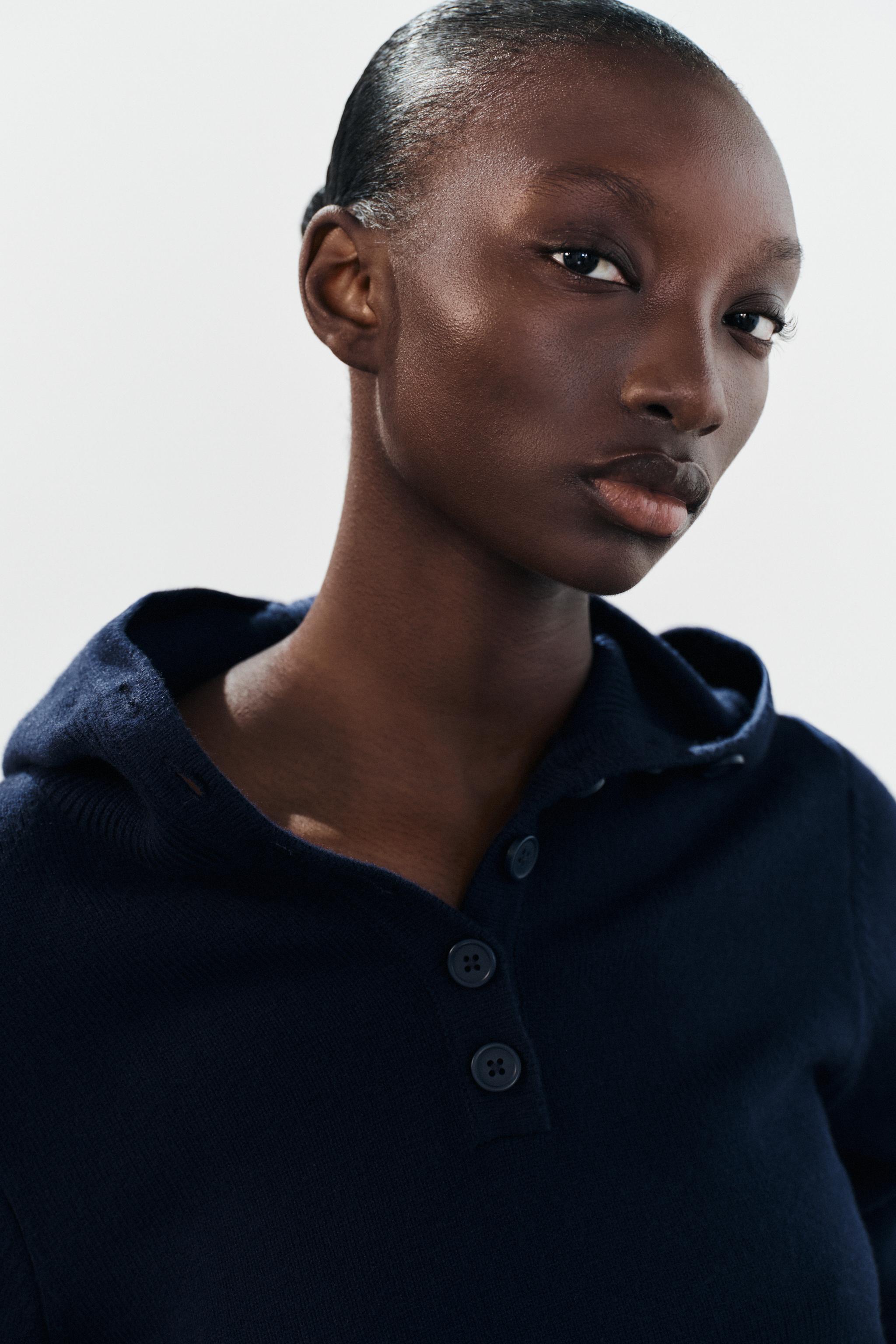HOODED KNIT JUMPER - Navy blue | ZARA United States