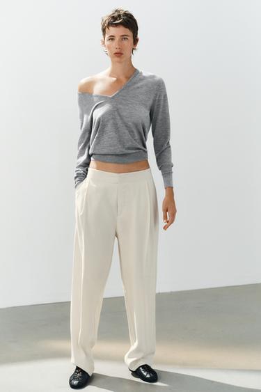 PLEATED FLOWING TROUSERS - Mid-ecru by Zara