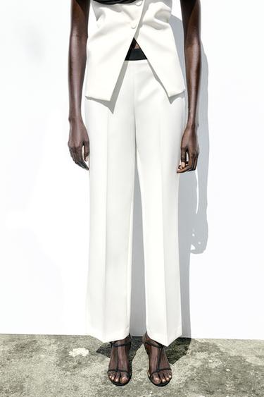 CONTRAST WAIST TROUSERS - Ecru by Zara - Image 1