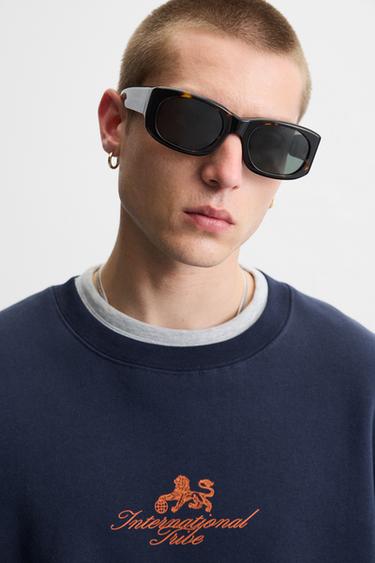 COMBINED PRINT SWEATSHIRT - Navy blue by Zara - Image 4