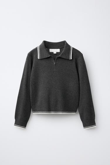 ZIP-UP KNIT JUMPER - Grey by Zara
