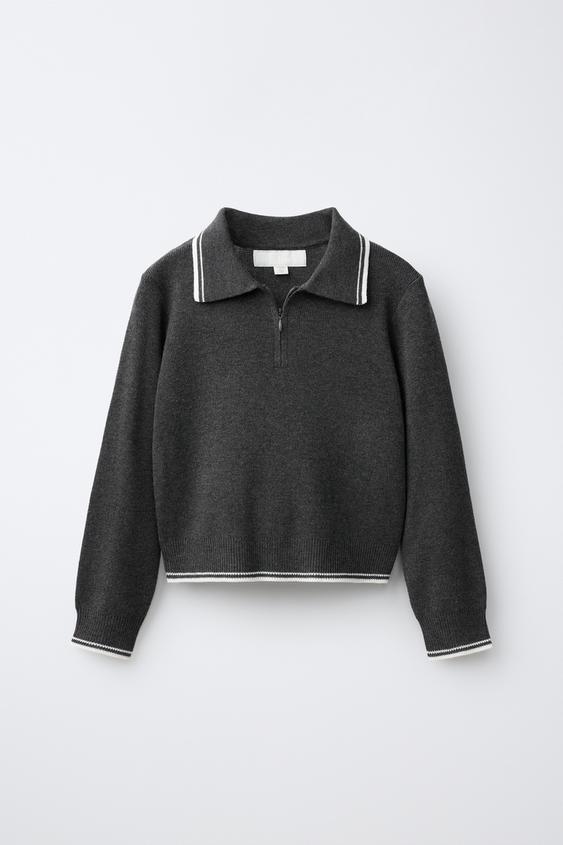 SUÉTER PUNTO CREMALLERA - Gris de Zara - Imagen 0