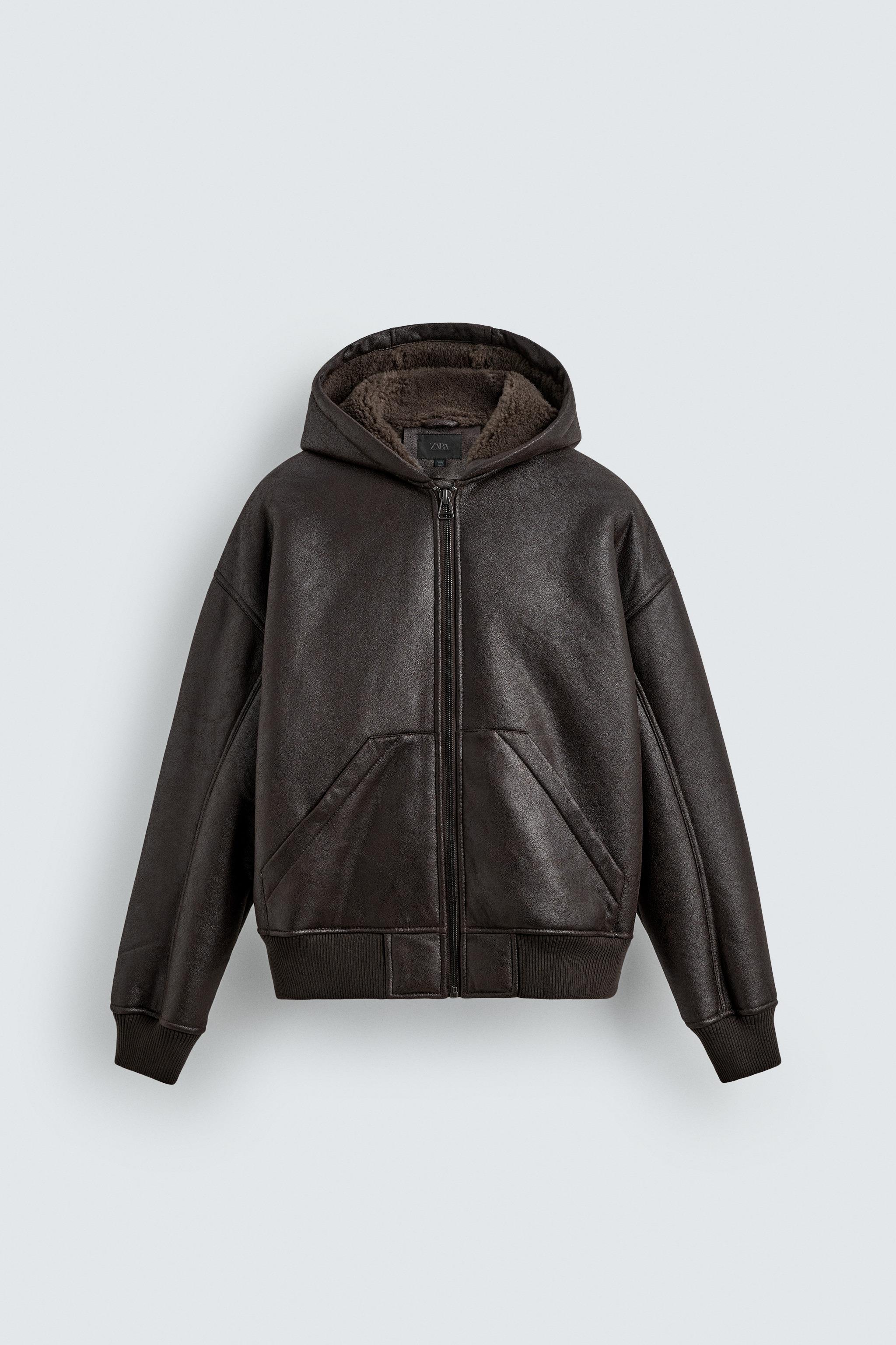 DOUBLE-FACED LEATHER EFFECT JACKET - Brown | ZARA South Africa