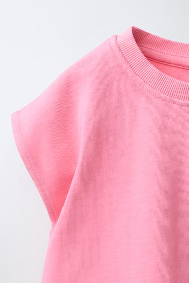 PLAIN T-SHIRT WITH LABEL - Chalk pink by Zara - Image 2