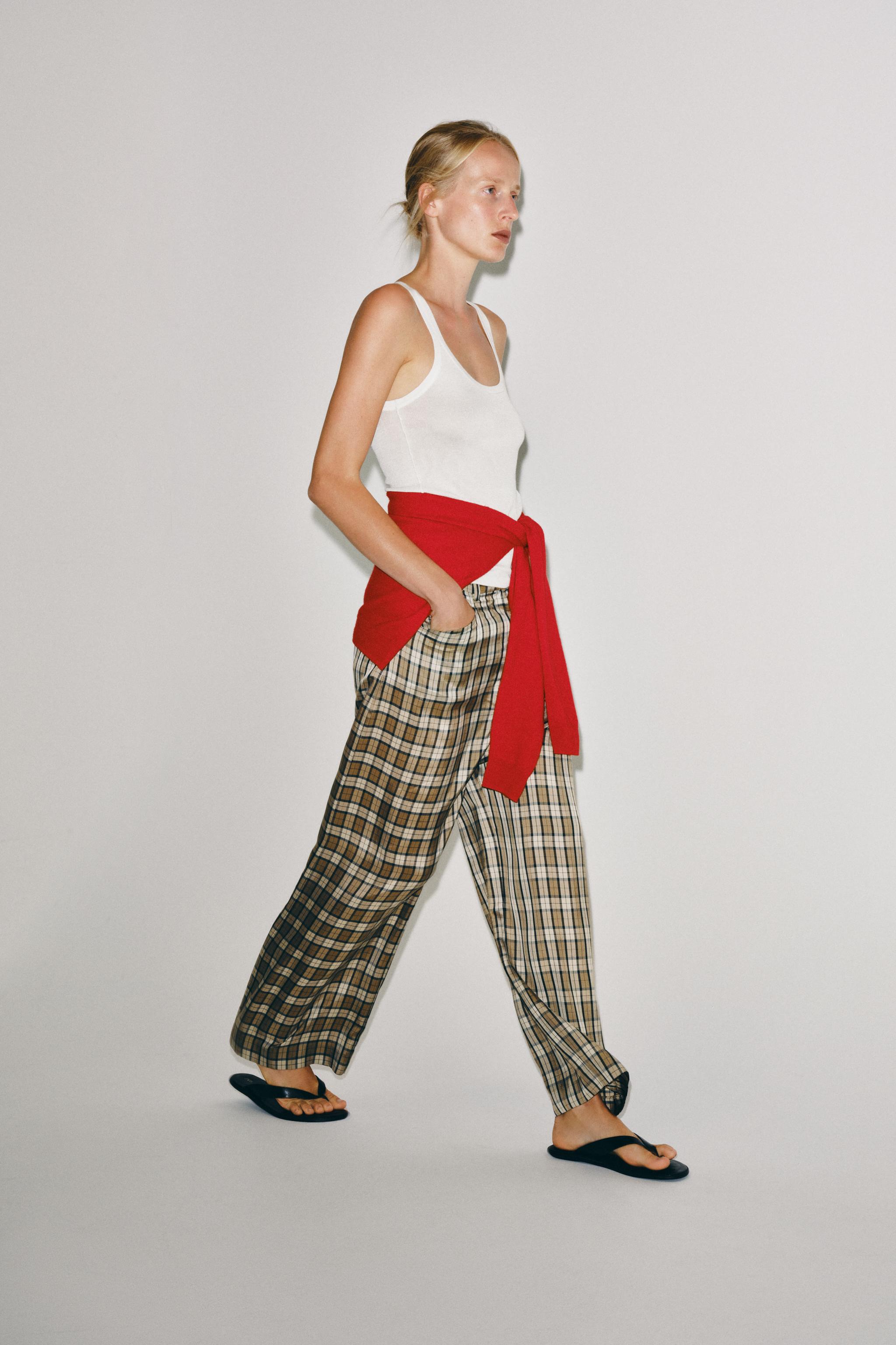 Женские брюки Zara ZW COLLECTION PLAID PANTS — фото 5
