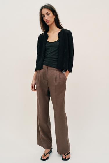 POINTELLE KNIT CARDIGAN - Black by Zara