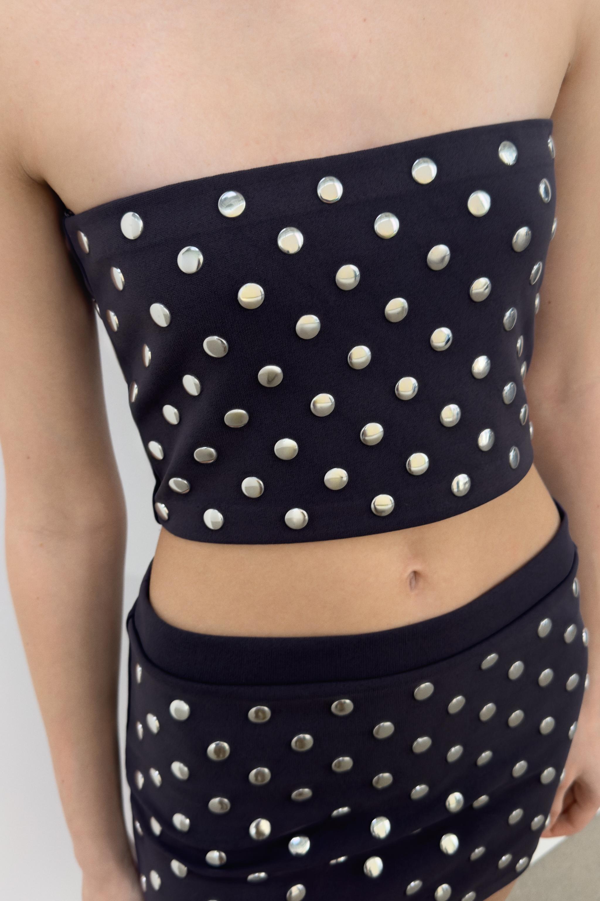 STUDDED BANDEAU TOP