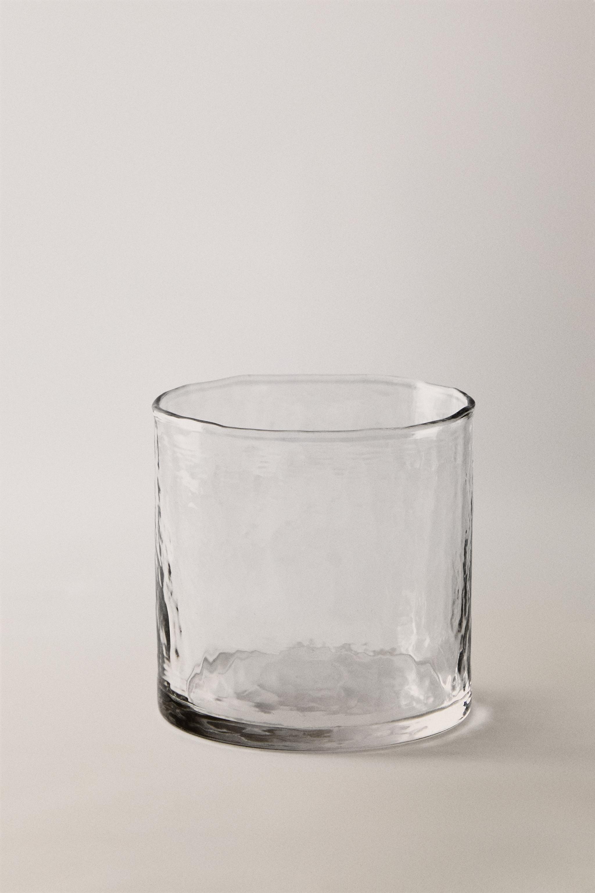 HAMMERED GLASS TUMBLER — Transparent