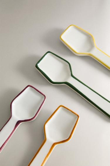 LOT CUILLÈRES À GLACE GRES BORD CONTRASTANT (LOT DE 4) - Blanc de Zara - Image 3