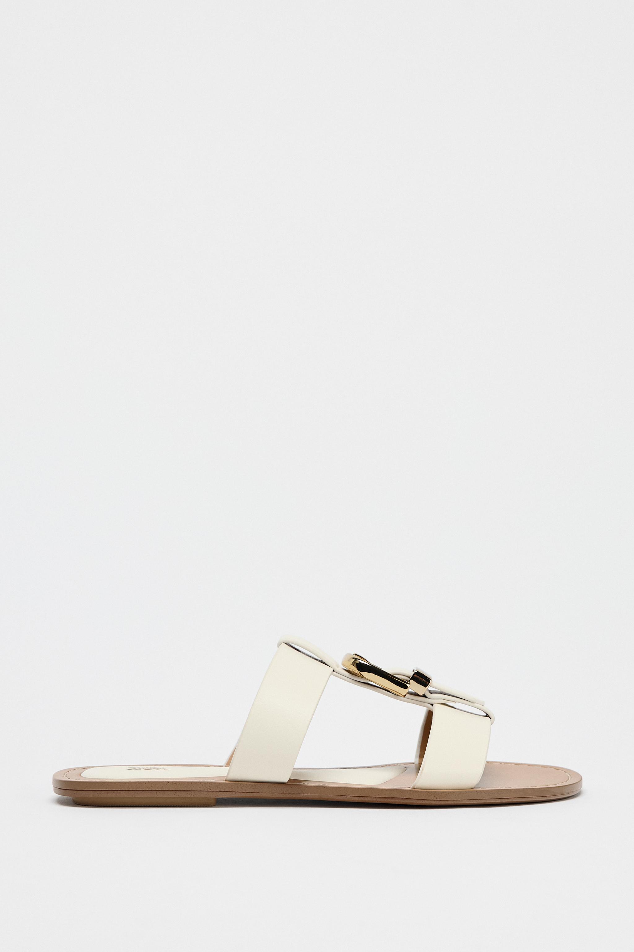 DOUBLE STRAP BUCKLE FLAT SANDALS