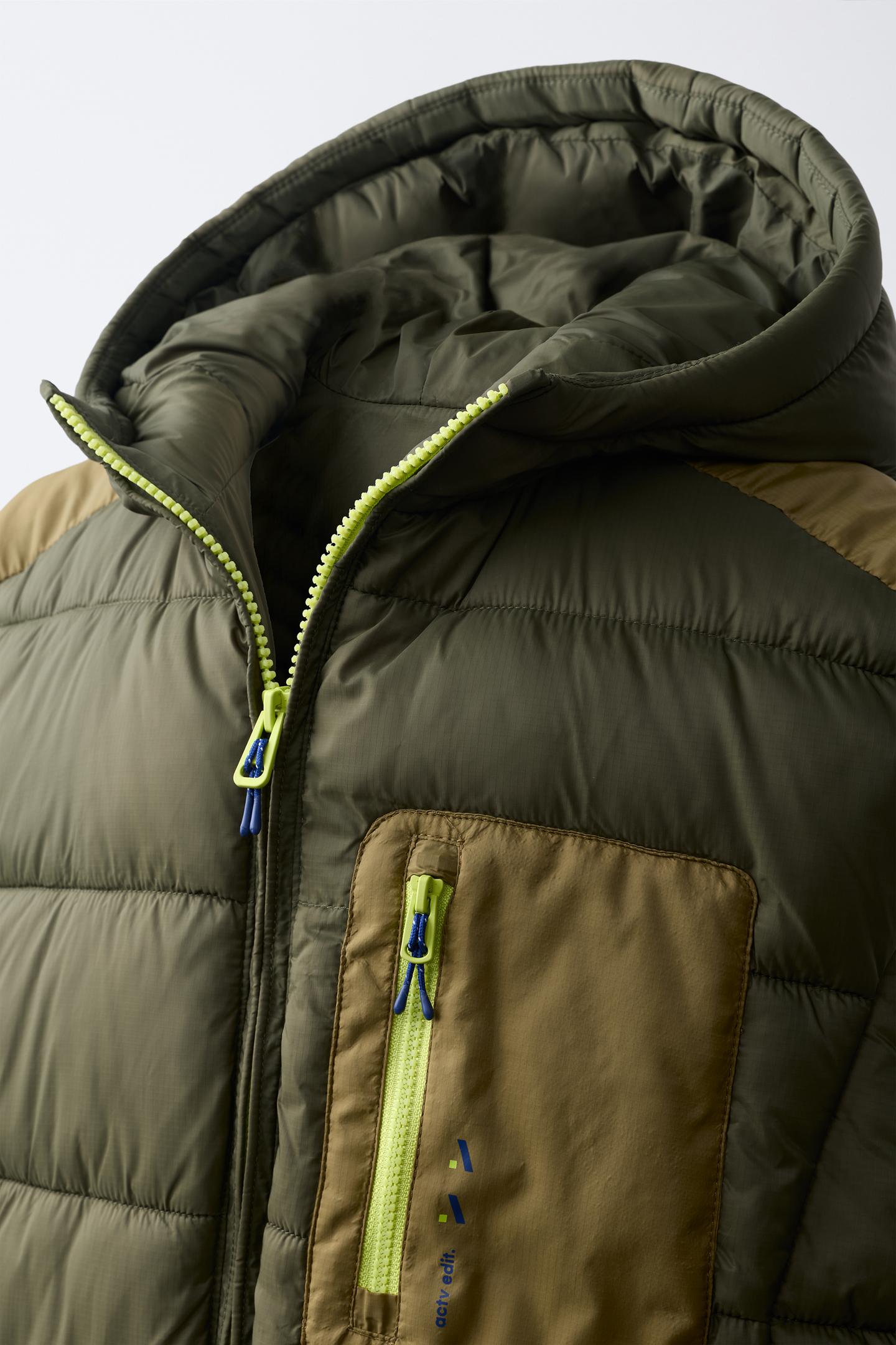 Детский жилет Zara Water-Repellent Nylon, цвет: Хаки — фото 5