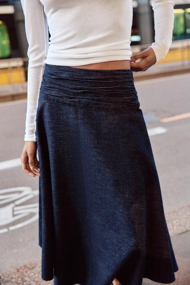 Z1975 ASYMMETRIC MIDI SKIRT - Blue by Zara - Image 2