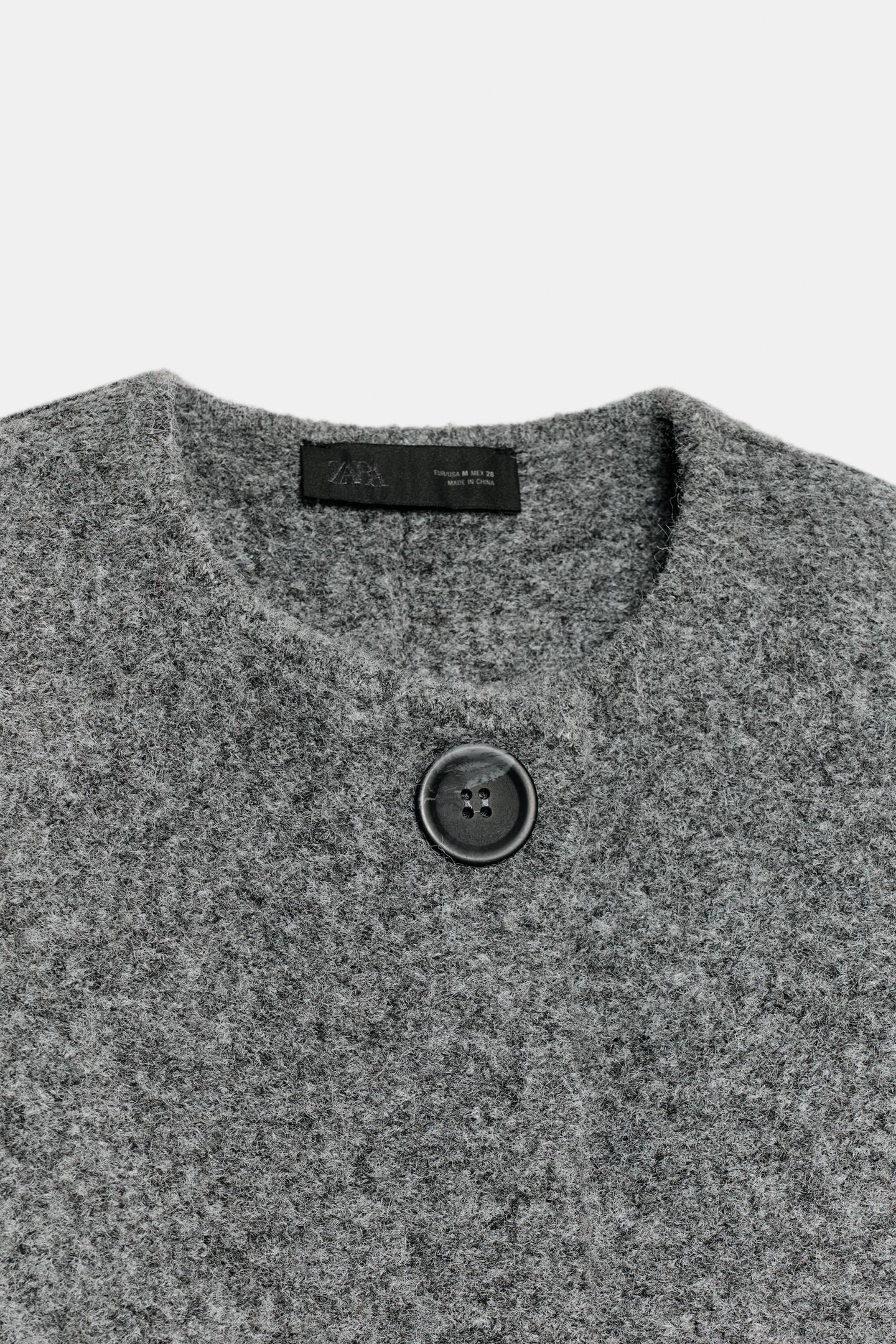Женская куртка Zara Fitted Knit, цвет: Серый — фото 8