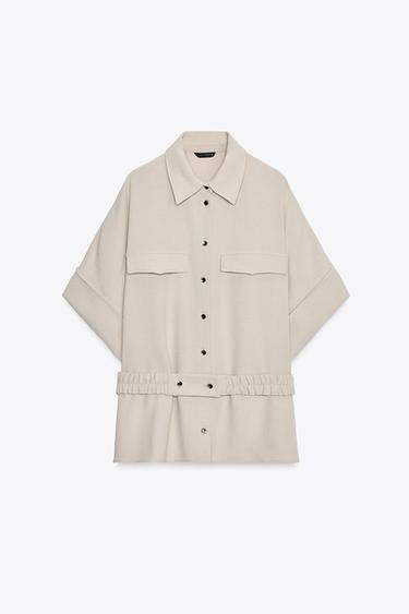 SAFARI SHIRT WITH BELT - Sand by Zara - Image 5