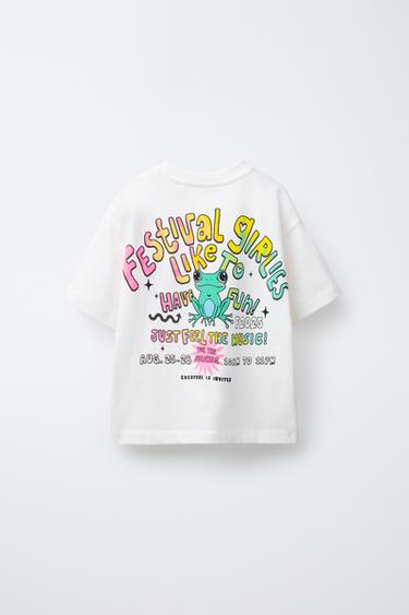 NEON SLOGAN T-SHIRT - White by Zara - Image 1