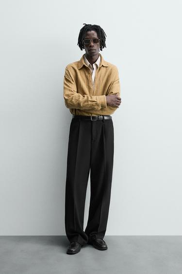 RELAXED FIT PLEATED PANTS - Black da Zara - Imagem 0